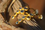 24k solid gold//blue sapphire hoop earrings//blue sapphire hoops//24k hoop earrings//gold earrings//sapphire hoops //24k gold studs