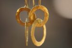 22K Gold earrings//solid gold dangle//Handcrafted Earrings//Minimalist 22k Jewelry//Wedding Earrings//anniversary gift//22k gold artisan