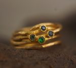sapphire gold ring//artisan emerald ring//emerald sapphire ring//engagement unique ring//22k gold ring//sapphire gold ring//22k gold ring