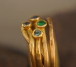 sapphire gold ring//artisan emerald ring//emerald sapphire ring//engagement unique ring//22k gold ring//sapphire gold ring//22k gold ring