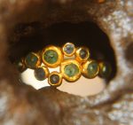 sapphire gold ring//artisan emerald ring//emerald sapphire ring//engagement earrings//24k gold ring//emerald gold ring//24k gold earring