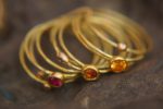 22k gold stacking ring//sapphire ruby ring//handmade one of a kind//boho engagement ring//gold nugget ring//custom made stacking ring