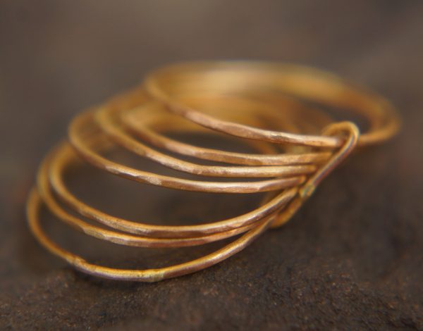 18k gold stacking ring//rose gold stacking ring//handmade one of kind//boho stacking ring//rose gold nugget ring//custom made stacking ring