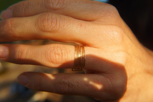 18k gold stacking ring//rose gold stacking ring//handmade one of kind//boho stacking ring//rose gold nugget ring//custom made stacking ring