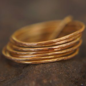 18k gold stacking ring//rose gold stacking ring//handmade one of kind//boho stacking ring//rose gold nugget ring//custom made stacking ring