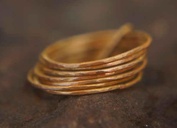 18k gold stacking ring//rose gold stacking ring//handmade one of kind//boho stacking ring//rose gold nugget ring//custom made stacking ring