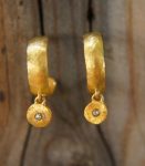 22k gold hoop earring//gold diamond hoops//22k gold jewelry//handmade gold hoop earrings,artisan fine gold unisex hoops//unique small hoop