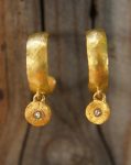 22k gold hoop earring//gold diamond hoops//22k gold jewelry//handmade gold hoop earrings,artisan fine gold unisex hoops//unique small hoop