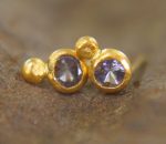 solid 24k gold//lilac appetite Studs//blue stud Earrings//gold stud earrings//24k gold earrings//green appetite gold studs//hand made