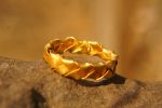 22k wedding band//22k yellow gold//artisan braided wedding//braided gold ring//mans gold ring//unisex solid gold//22k gold wedding band ring