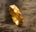 22k wedding band//22k yellow gold//artisan braided wedding//braided gold ring//mans gold ring//unisex solid gold//22k gold wedding band ring