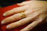 multi stone gold ring//22k gold sapphire ring//blue sapphire ring//engagement earring//22k gold ring//orange sapphire ring//22k gold ring