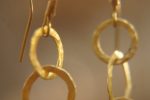 22K Gold earrings//solid gold dangle//Handcrafted Earrings//Minimalist 22k Jewelry//Wedding Earrings//anniversary gift//22k gold artisan