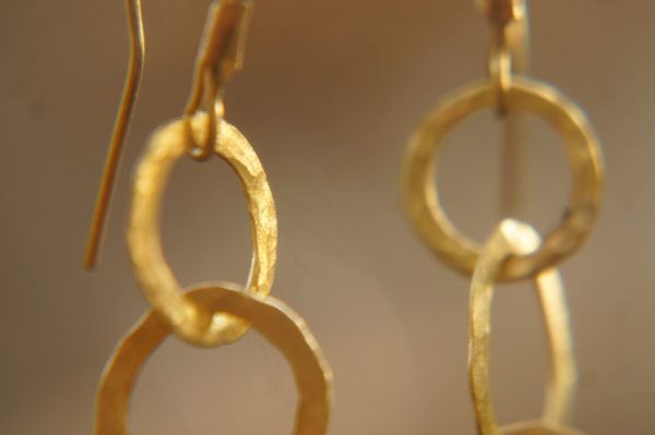 22K Gold earrings//solid gold dangle//Handcrafted Earrings//Minimalist 22k Jewelry//Wedding Earrings//anniversary gift//22k gold artisan