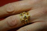 multi stone gold ring//22k gold sapphire ring//blue sapphire ring//engagement earring//22k gold ring//orange sapphire ring//22k gold ring