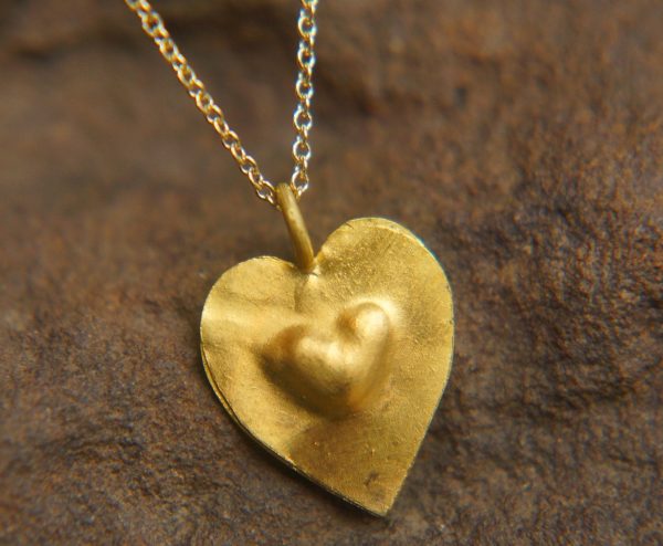 24k heart Lock and key necklace//gold heart pendant// 24k gold pendant//gold heart pendant//24k gold pendant//artisan gold heart//