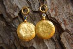 24k gold earrings//green diopside Earrings//Gold dangle earrings//gold long earrings//gold dangle earring//24k dangle earrings//gold dangle