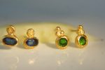 24k solid gold//blue sapphire studs//blue sapphire Earrings//gold stud earrings//2k gold earrings//sapphire earrings //24k gold earring