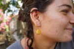 24k gold earrings//green diopside Earrings//Gold dangle earrings//gold long earrings//gold dangle earring//24k dangle earrings//gold dangle