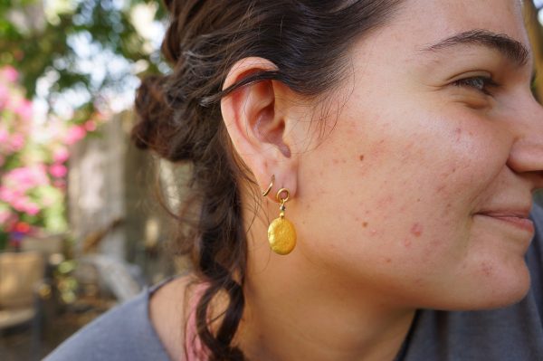 24k gold earrings//green diopside Earrings//Gold dangle earrings//gold long earrings//gold dangle earring//24k dangle earrings//gold dangle