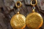 24k gold earrings//green diopside Earrings//Gold dangle earrings//gold long earrings//gold dangle earring//24k dangle earrings//gold dangle