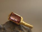 pink tourmaline ,blue sapphire ring, 24k gold ring, unique engagement earrings, 24k gold gem ring, gold tourmaline sapphire, 24k gold ring