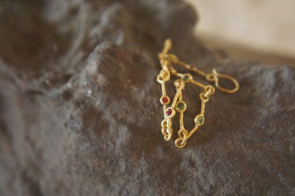 22k gold handmade bracelet//22k gem bracelet//22k tennis bracelet//gem charm  one of a kind bracelet//sapphire gold bracelet//chain bracelet