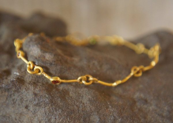 22k gold handmade bracelet//22k gem bracelet//22k tennis bracelet//gem charm  one of a kind bracelet//sapphire gold bracelet//chain bracelet