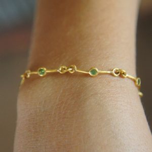 22k gold handmade bracelet//22k gem bracelet//22k tennis bracelet//gem charm one of a kind bracelet//sapphire gold bracelet//chain bracelet