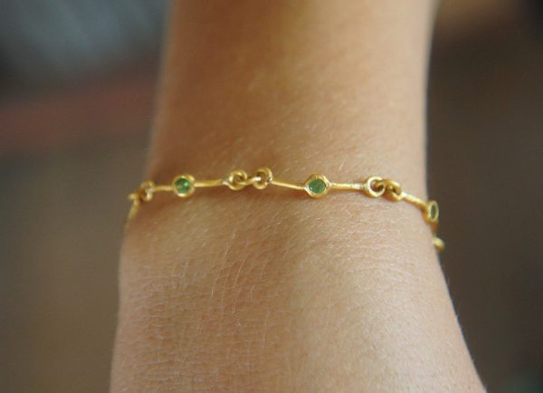22k gold handmade bracelet//22k gem bracelet//22k tennis bracelet//gem charm  one of a kind bracelet//sapphire gold bracelet//chain bracelet