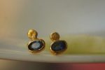 24k solid gold//blue sapphire studs//blue sapphire Earrings//gold stud earrings//2k gold earrings//sapphire earrings //24k gold earring