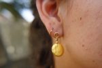 24k gold earrings//green diopside Earrings//Gold dangle earrings//gold long earrings//gold dangle earring//24k dangle earrings//gold dangle