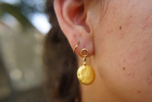24k gold earrings//green diopside Earrings//Gold dangle earrings//gold long earrings//gold dangle earring//24k dangle earrings//gold dangle