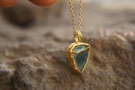 24k gold pendant//blue gold charm//gold tourmaline charm//blue gold charm//artisan gold pendant//blue watermelon pendant//24k gold charm