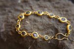 black diamonds bracelet//24k gold bracelet//24k gold bracelet//diamonds charm bracelet//diamond gold bracelet//rough black diamonds charm