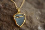 24k gold pendant//blue gold charm//gold tourmaline charm//blue gold charm//artisan gold pendant//blue watermelon pendant//24k gold charm