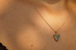 24k gold pendant//blue gold charm//gold tourmaline charm//blue gold charm//artisan gold pendant//blue watermelon pendant//24k gold charm