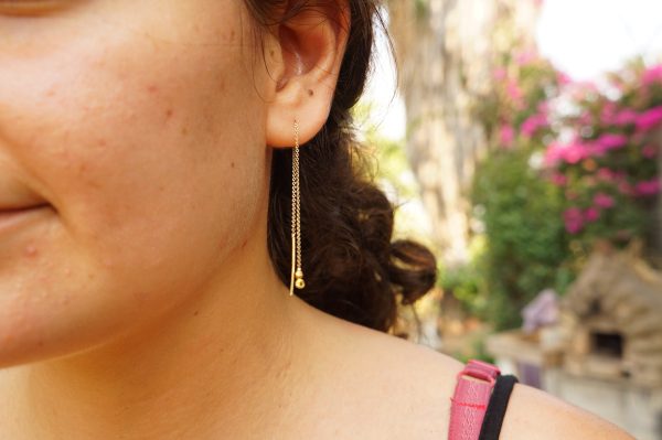 long threaders//24k gold green tourmaline crystal threaders earrings//gold green gem threaders earrings//unique artisan threader earrings