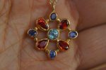 24k gold cross//gold mandala//gold artisan cross//sapphire cross pendant//gold cross pendant//24k gold pendant//mandala jewelry//24k mandala