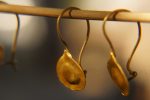 22k gold organic earrings//22k dome dangle//Gold dangle earrings//short dangle earrings//gold round earrings//botanic dangle earrings