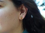 24k gold studs-red blue sapphire Earrings-Gold Studs- sapphire studs-24k gold earrings-blue sapphire earrings- 24k stud sapphire earring