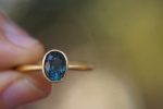 Blue spinel solitaire ring, 24k artisan ring, hand made gold ring, Blue spinel 24k ring , solitaire Blue spinel, 24k gold ring, gold spinel