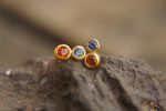 24k gold studs-red blue sapphire Earrings-Gold Studs- sapphire studs-24k gold earrings-blue sapphire earrings- 24k stud sapphire earring