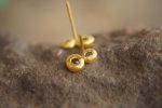 24k gold studs-red blue sapphire Earrings-Gold Studs- sapphire studs-24k gold earrings-blue sapphire earrings- 24k stud sapphire earring