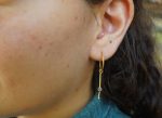 sapphire gold hoops, 22k solid gold, hand made artisan gold hoops. gold sapphire hoops, gold organic earrings, blue sapphire gold hoops
