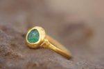 emerald gold ring//artisan emerald ring//emerald 24k gold ring//emerald engagement ring//24k gold ring//emerald gold ring//24k gold earring