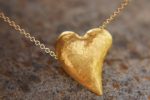 24k gold studs heart and Red Garnet stone, hammered gold studs, artisan gold studs, 24k gold earrings, Red Garnet heart studs