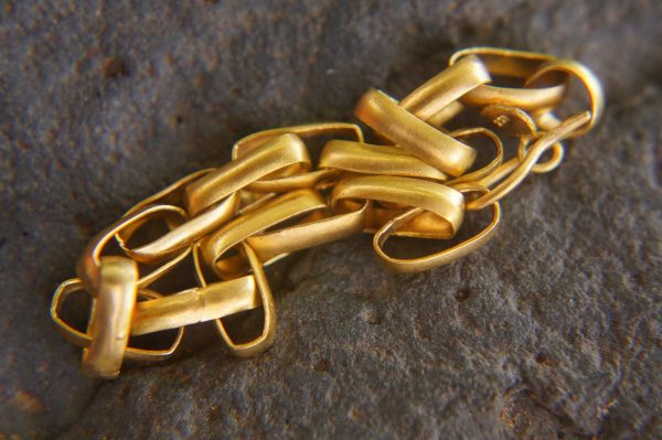 22k gold bracelet//gold link bracelet//22k chain bracelet//women gold bracelet//handmade link artisan bracelet//artisan gold 22k bracelet