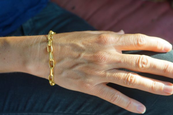 22k gold bracelet//gold link bracelet//22k chain bracelet//women gold bracelet//handmade link artisan bracelet//artisan gold 22k bracelet