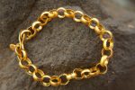 22k gold bracelet//gold link bracelet//22k chain bracelet//women gold bracelet//handmade link artisan bracelet//artisan gold 22k bracelet